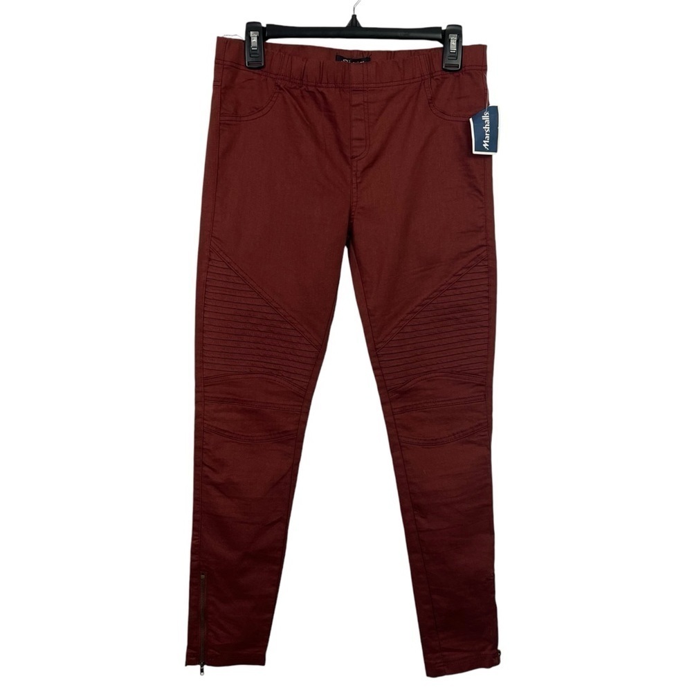 Shinestar Women’s Pull On Pants Sz Large Rust Color NO Pockets 6” Side Leg Zip